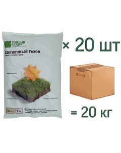 Семена газона СОЛНЕЧНЫЙ 1 кг х 20 шт 20 кг Зеленый квадрат