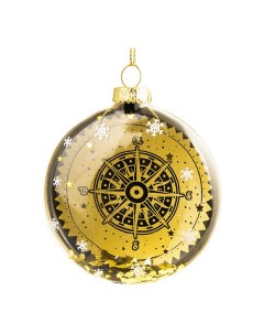 Елочная игрушка медальон компас 8 5 см золотистый черный 1 шт Magic time