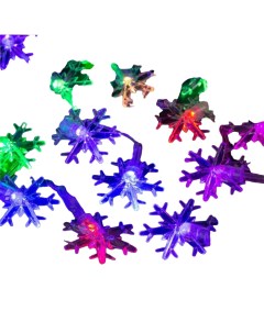 Световая гирлянда новогодняя Снежинки 5 м разноцветный RGB Ripoma