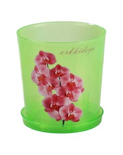 Цветочный горшок для орхидей М1453 1 8 л зеленый прозрачный 1 шт Альтернатива