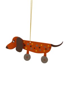 Елочная игрушка собака T04224 WS C2DF_Dog_Da_360 5 1 шт разноцветная Wood-souvenirs