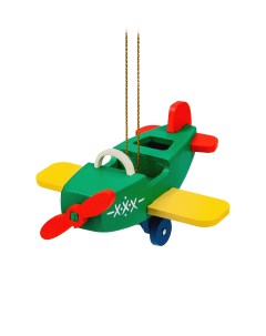 Елочная игрушка самолет T04208 WS PopP_M_SC_6029 1 шт разноцветная Wood-souvenirs