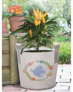 Декоративный мешок корзина кашпо войлок с принтами Птица в цветах 19 л Joyarty