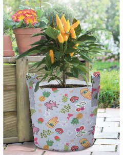 Декоративный мешок корзина кашпо войлок с принтами Вишня цветы клубника 27 л Joyarty