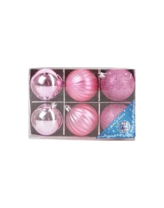 Набор шаров на ель Розовые шары Е93102 7 см 6 шт Snowmen