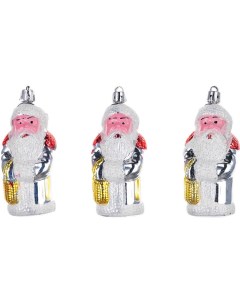 Набор елочных игрушек Дед Мороз Е0102 10 см 3 шт цвет в ассортименте Snowmen
