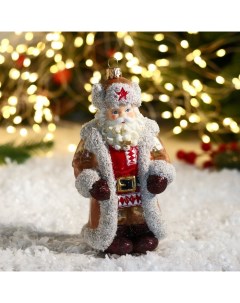 Елочное украшение Дед Мороз в дублёнке 16 см Vitus