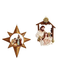 Елочная игрушка Святое семейство в лучах звезды eli E0612 1 1 шт коричневый Kurts adler