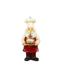 Елочная игрушка Санта шеф с пирогом полистоун eli MC 36423 2 1 шт красный Goodwill