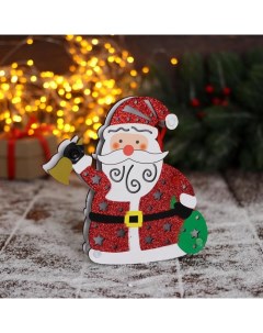 Елочная игрушка Дед мороз с колокольчиком и мешком 6947619 1 шт красный Nobrand