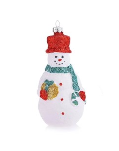 Елочная игрушка Снеговик с подарком 80533 1 шт белый Феникс present