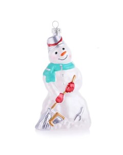 Елочная игрушка Снеговик с метлой 80548 1 шт белый Феникс present