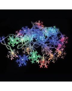 Световая гирлянда новогодняя Снежинки 591268 3 м разноцветный RGB Золотая сказка