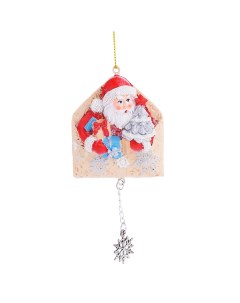 Елочная игрушка Дед мороз в конверте 87621 1 шт розовый Феникс present