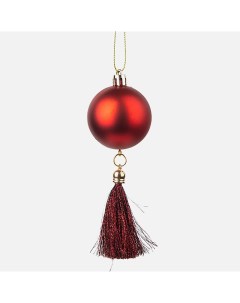 Украшение новогоднее Феникс Презент Красный шарик с кисточкой подвесное Феникс present