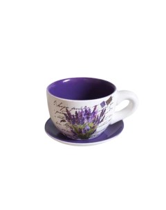 Цветочный горшок Чашка с блюдцем MC 1904030 3 1 5 л фиолетовый 1 шт Flatel