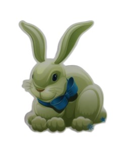 Новогодняя наклейка 15080 Кролик с голубым бантом 1шт Merry christmas