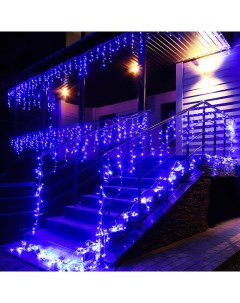 Гирлянда новогодняя светодиодная бахрома уличная на дом GH0022 синяя 34 м Baziator