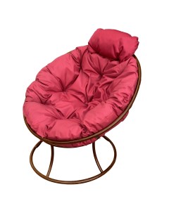Кресло садовое Папасан мини коричневое 12060206 красная подушка M-group