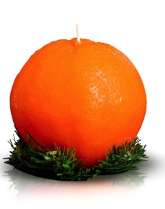 Свеча новогодняя 769794 Апельсин крупный 8 см Sima-land