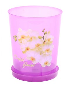 Цветочный горшок для орхидеи М7544 1 8 л прозрачно фиолетовый 1 шт Альтернатива