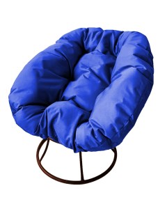 Кресло коричневое Пончик 12310210 синяя подушка M-group