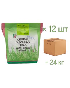Семена газона Декоративный газон КОТТЕДЖ 2 кг х 12 шт 24 кг Зеленый ковер
