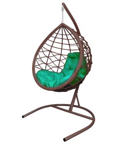 Подвесное кресло коричневый Капля Лори 11530204 зелёная подушка M-group