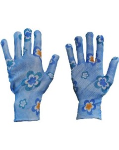 Перчатки с точечной заливкой голубые L Русский огород