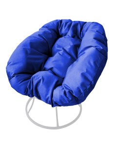 Кресло белое Пончик 12310110 синяя подушка M-group