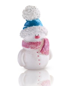 Свеча Новогодняя Снеговик в шапке голубой 8 6 13 5 см Home dekor