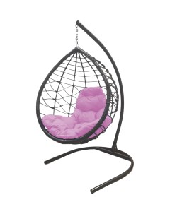 Подвесное кресло серый Капля Лори 11530308 розовая подушка M-group