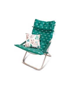 Кресло шезлонг со съемным матрасом и дек подушкой ННК6 G темно зеленый Nika