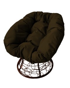 Кресло коричневое Пончик ротанг 12320205 коричневая подушка M-group