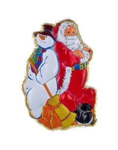 Световая фигура Дед Мороз и снеговик с мишурой Е3195 без светового элемента Snowmen