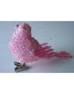 Елочная игрушка Набор из 2 х птиц на прищепке Е60584 GW 2 шт розовый Snowmen