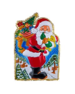 Световое панно Дед Мороз с мишурой Е3029 GW без светового элемента Snowmen