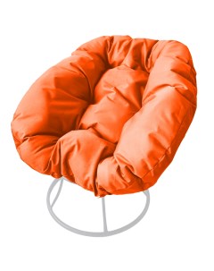 Кресло белое Пончик 12310107 оранжевая подушка M-group