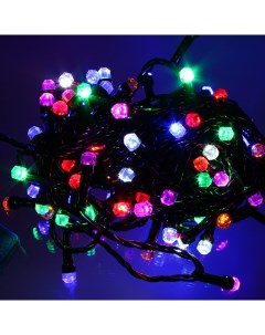 Световая гирлянда новогодняя Рубины 8 м разноцветный RGB Disco