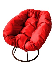 Кресло коричневое Пончик 12310206 красная подушка M-group