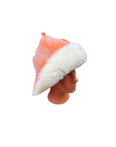 Меховая банная шапка Orangewhite11 оранжевая женская Fur bomb