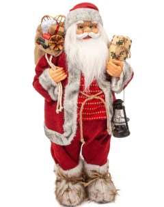 Новогодняя фигурка Дед Мороз с фонарем M39 13 5x25 5x60 см Nobrand