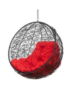 Подвесное кресло черное Kokos красная подушка Bigarden