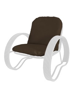 Кресло садовое ФАСОЛЬ с ротангом 12370105 белый коричневая подушка M-group