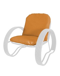 Кресло садовое ФАСОЛЬ с ротангом 12370107 белый оранжевая подушка M-group