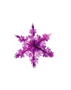 Подвесное украшение Снежинка из фольги праздник H121P 35 см фиолетовый Holiday classics