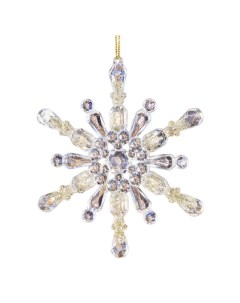 Елочная игрушка Снежинка диамант 161152 2 13 см 1 шт в ассортименте Crystal deco