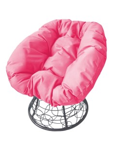 Кресло серое Пончик ротанг 12320308 розовая подушка M-group