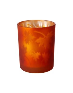 Подсвечник под чайную свечу кленовый вальс стекло оранжевый 8 см Boltze