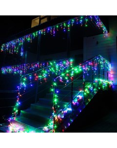 Гирлянда новогодняя светодиодная бахрома уличная на дом H0142 разноцветная 12 м Baziator